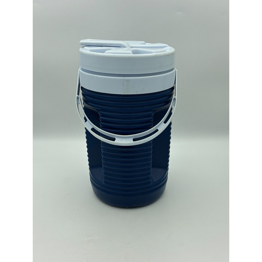 Vintage  Rubbermaid 1 Gallon Beverage Cooler w/ Handle Blue  & White